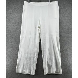J Jill Linen Stretch Wide Leg Pants Women Size 18 Cropped White Casual